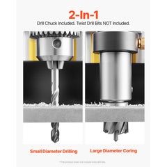 Magnetic Drill, 1400W Motor 2 in Boring Diameter, 2922 lbf Portable Electric Mag Drill Press, 0-750 RPM Variable Speed, Drilling Machine for Metal Surface, Industrial and Home Improvement