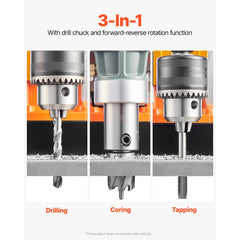 Magnetic Drill, 1450W Motor 2 in Boring Diameter, 2878 lbf Portable Electric Mag Drill Press, with 6 Coring Bits, Variable Speed, Drilling Machine for Metal Surface, Home Improvement Industry
