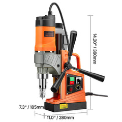 Magnetic Drill, 1450W Motor 2 in Boring Diameter, 2878 lbf Portable Electric Mag Drill Press, with 6 Coring Bits, Variable Speed, Drilling Machine for Metal Surface, Home Improvement Industry