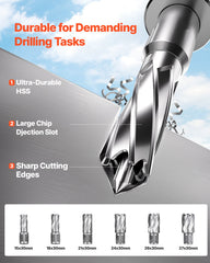 Magnetic Drill, 1450W Motor 2 in Boring Diameter, 2878 lbf Portable Electric Mag Drill Press, with 6 Coring Bits, Variable Speed, Drilling Machine for Metal Surface, Home Improvement Industry