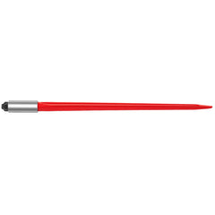 Hay Spear 32" Bale Spear 1350 lbs Capacity, Bale Spike Quick Attach Square Hay Bale Spears 1.4" Wide, Red Coated Bale Forks, Bale Hay Spike with Hex Nut & Sleeve for Buckets Tractors Loaders
