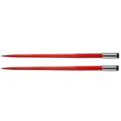 Pair Hay Spear 43" Bale Spear 3000 lbs Capacity, Bale Spike Quick Attach Square Hay Bale Spears 1 3/4", Red Coated Bale Forks, Bale Hay Spike with Hex Nut & Sleeve for Buckets Tractors Loaders
