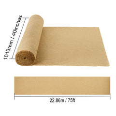 Burlap Fabric Roll, 1016 mm x 22.86 m & 50 x 50 Density Wide Natural Burlap Fabric Rolls, Jute Fabric Burlap Tree Wrap Roll, for Decor, Crafts, Wedding, Gardening, Plant & Tree Winter Covering