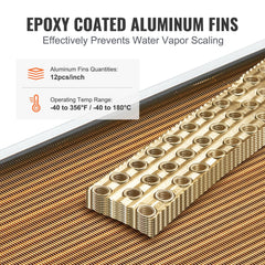 20"x 20" Heat Exchanger Water to Air 3-Row 3/8" Copper Ports 242 Fins