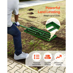 Lawn Leveling Rake, 30"x10" Level Lawn Tool, Heavy-duty Lawn Leveler with 78" Steel Extended Handle, Yard Leveling Rake Suit for Garden, Golf Lawn, Farm