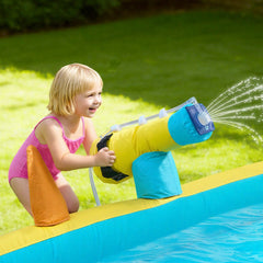 Inflatable Bounce House, 3.82 x 3.98 x 1.97 m Inflatable Bounce House Water Slide, Bouncer Castle with Castle Bounces, Basketball Hoop, Splash Pool & Water Ring Toss, for 3 to 4 Kids Ages 3 to 8