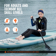 Inflatable Stand Up Paddle Board, 3230 x 838 x 152 mm SUP Paddleboard, with Board Accessories, Pump, Paddle, Fin, Phone Bag, Backpack, Ankle Leash, Repair Kit, Non-slip Deck for Youth & Adults