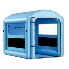 Inflatable Paint Booth, 3 x 2.5 x 2.5 m, Inflatable Spray Booth with 550W Powerful Blower and Air Filter System, Round Roof with Light Hook, for Painting Bicycle, Motorcycle, and Furniture