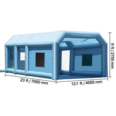 Inflatable Paint Booth 23x13.1x9ft Inflatable Spray Booth 750W+480W Blower