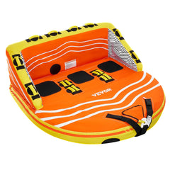 Towable Tube for Boating, 1-3 Riders Inflatable Boat Tubes and Towables, 510lbs Water Sport Towable Tube for Boat to Pull - with Full Nylon Cover, 16 Grab Handles, Dual Tow Points & Safety Valve