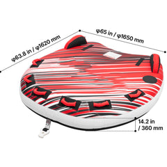 Towable Tube for Boating, 3 Riders Inflatable Boat Tubes and Towables, 231 kg Capacity Water Sport Towable Tube for Boat to Pull - with Fins, Full Nylon Cover, Padded Handles & Safety Valve