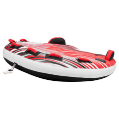 Towable Tube for Boating, 3 Riders Inflatable Boat Tubes and Towables, 231 kg Capacity Water Sport Towable Tube for Boat to Pull - with Fins, Full Nylon Cover, Padded Handles & Safety Valve