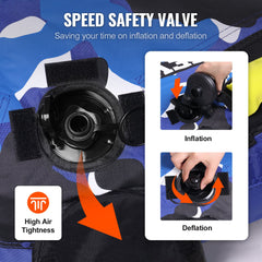 Towable Tube for Boating, 1-2 Riders Inflatable Boat Tubes and Towables, 340 lbs, 51.8" Round Water Sport Towable Tube for Boat to Pull, Full Nylon Cover, EVA Grab Handles and Speed Safety Valve