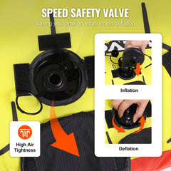 Towable Tube for Boating, 1-3 Riders Inflatable Boat Tubes and Towables, 510 lbs, 63" Round Water Sport Towable Tubes for Boats to Pull, Full Nylon Cover, EVA Grab Handles and Speed Safety Valve