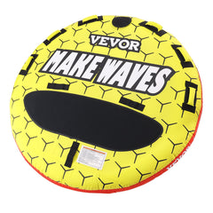 Towable Tube for Boating, 1-3 Riders Inflatable Boat Tubes and Towables, 510 lbs, 63" Round Water Sport Towable Tubes for Boats to Pull, Full Nylon Cover, EVA Grab Handles and Speed Safety Valve