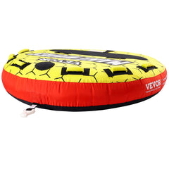 Towable Tube for Boating, 1-3 Riders Inflatable Boat Tubes and Towables, 510 lbs, 63" Round Water Sport Towable Tubes for Boats to Pull, Full Nylon Cover, EVA Grab Handles and Speed Safety Valve