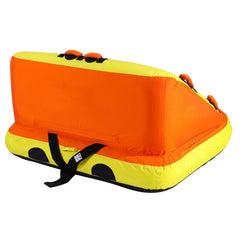 Towable Tube for Boating, 1-2 Riders Inflatable Towable Tubes with Deck Seats and Backrest, 340 lbs Water Sport Tube for Boat to Pull, Full Nylon Cover, EVA Grab Handles and Speed Safety Valve