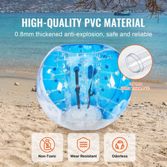 Inflatable Bumper Ball 1-Pack, 5FT/1.5M Body Sumo Zorb Balls for Teen & Adult, 0.8mm Thick PVC Human Hamster Bubble Balls for Outdoor Team Gaming Play, Bumper Bopper Toys for Garden, Yard, Park