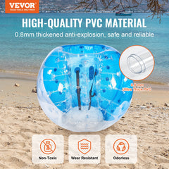 Inflatable Bumper Ball 1-Pack, 5FT/1.5M Body Sumo Zorb Balls for Teen & Adult, 0.8mm Thick PVC Human Hamster Bubble Balls for Outdoor Team Gaming Play, Bumper Bopper Toys for Garden, Yard, Park