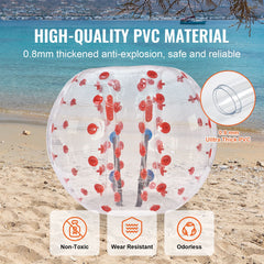 Inflatable Bumper Ball 1-Pack, 5FT/1.5M Body Sumo Zorb Balls for Teen & Adult, 0.8mm Thick PVC Human Hamster Bubble Balls for Outdoor Team Gaming Play, Bumper Bopper Toys for Garden, Yard, Park