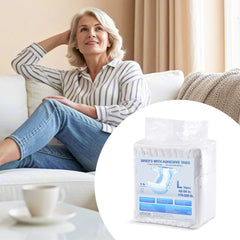 Adult Briefs with Adhesive Tabs Incontinence Briefs for Men Women L Size