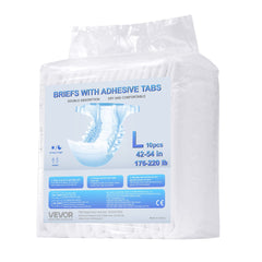 Adult Briefs with Adhesive Tabs Incontinence Briefs for Men Women L Size