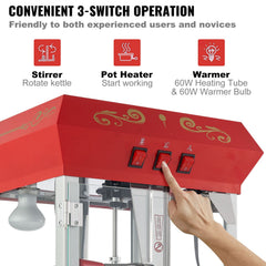 Popcorn Popper Machine with Cart Popcorn Maker 850W 8 Oz 48 Cups Red