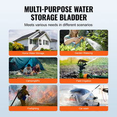 Portable Water Storage Bladder 29.9 Gal PVC Collapsible Water Tank Black