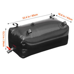 Portable Water Storage Bladder 29.9 Gal PVC Collapsible Water Tank Black