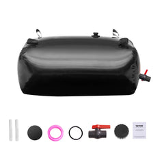 Portable Water Storage Bladder 29.9 Gal PVC Collapsible Water Tank Black
