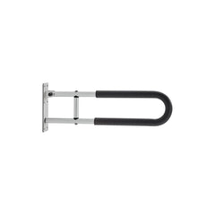 Toilet Safety Rail, 60.5 cm U-Shaped Handicap Grab Bar, Foldable Senior Safety Pole, Flip Up Toilet Grab Bars with Anti-Slip Support Handle, 136 kg Load Capacity for Elderly, Disabled, Pregnant