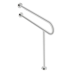 Toilet Safety Rail, 80 cm U-Shaped Handicap Grab Bar, 304 Stainless Steel Senior Safety Pole, Toilet Grab Bars with Anti-Slip Handle, 136 kg Load Capacity Security Handrail with Support Leg
