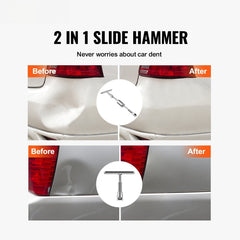 52 PCS Dent Removal Kit, Paintless Dent Repair Kit with 2-in-1 Slide Hammer with Stainless Steel Grooves, Short Puller Lines and Long Puller Lines, for Auto Dent Removal, Minor Dents, Door Ding