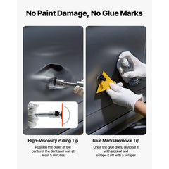 Dent Puller Kit, 100 PCS Paintless Dent Removal Kit with Golden Lifter, Bridge Puller, Slide Hammer T-Bar, Glue Gun, Auto Body Hail Damage Remover Tools for Car Refrigerator Door Ding Repair