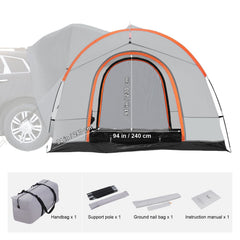SUV Camping Tent, 8'-8' SUV Tent Attachment for Camping with Rain Layer and Carry Bag, PU2000mm Double Layer Truck Tent, Accommodate 6-8 Person, Rear Tent for Van Hatch Tailgate