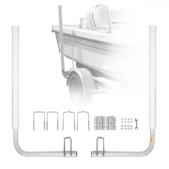 Boat Trailer Guide, 1016mm Adjustable Design Trailer Guide Poles, 2PCS High-Hardness Steel Trailer Guide-Ons, Trailer Guides with PVC Pipe Posts, for Ski Boat, Fishing Boat or Sailboat Trailer