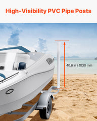 VEVOR Boat Trailer Guide, 1219.2mm Adjustable Design Trailer Guide Poles, 2PCS High-Hardness Steel Trailer Guide-Ons, Trailer Guides with PVC Pipes, for Ski Boat, Fishing Boat or Sailboat Trailer