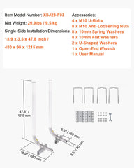 VEVOR Boat Trailer Guide, 1219.2mm Adjustable Design Trailer Guide Poles, 2PCS High-Hardness Steel Trailer Guide-Ons, Trailer Guides with PVC Pipes, for Ski Boat, Fishing Boat or Sailboat Trailer