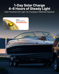 Boat Trailer Guide, 1175mm with LED Light Trailer Guide Poles, 2PCS High-Hardness Steel Guide-Ons, Wide Adjustable Trailers Guides with PVC Pipes, for Ski Boat, Fishing Boat or Sailboat Trailers