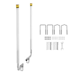 Boat Trailer Guide, 1670mm with LED Light Trailer Guide Poles, 2PCS High-Hardness Steel Guide-Ons, Wide Adjustable Trailers Guides with PVC Pipes, for Ski Boat, Fishing Boat, Sailboat Trailers