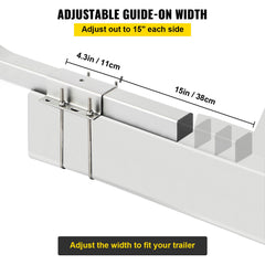 Boat Trailer Guide-ons, 2PCS Rustproof Galvanized Steel Trailer Guide ons, Trailer Guides with Black PVC Pipes, Mounting Parts Included, for Ski Boat, Fishing Boat or Sailboat Trailer