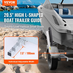 Boat Trailer Guide, 20.5” Adjustable Design Trailer Guide Poles, 2PCS Rustproof Steel Trailer Guide ons, Heavy Duty Roller Guide Design, for Ski Boat, Fishing Boat or Sailboat Trailer