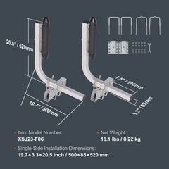 Boat Trailer Guide, 20.5” Adjustable Design Trailer Guide Poles, 2PCS Rustproof Steel Trailer Guide ons, Heavy Duty Roller Guide Design, for Ski Boat, Fishing Boat or Sailboat Trailer