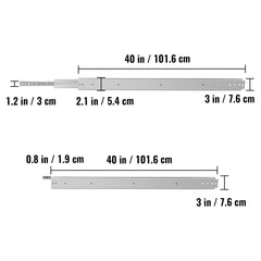 Drawer Slide Soft Close Drawer 1Pair 40" Ball Bearing Full Extension 500lb