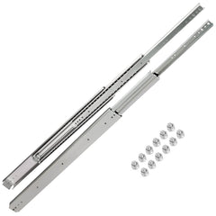 Drawer Slides, 1 Pair 42 Inch Heavy Duty Drawer Slides, Ball Bearing Side Mount Drawer Hardware Slides, 500 LBS Load Capacity 3-Section Full Extension Drawer Slides for Smooth Slide, Less Noise