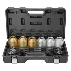 Pull and Press Sleeve Kit, 26 PCS, Steel Bush Removal Insertion Sleeve Tools with Carrying Case, Compatible with LCV and HGV Engines, for Removing and Installing Bushings, Bearings, and Seals