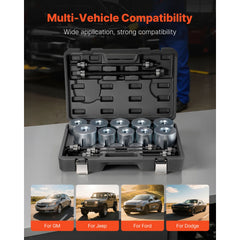 Pull and Press Sleeve Kit, 27 PCS, Steel Bush Removal Insertion Sleeve Tools with Carrying Case, Compatible with LCV and HGV Engines, for Removing and Installing Bushings, Bearings, and Seals
