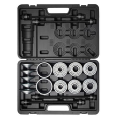 Pull and Press Sleeve Kit, 36 PCS, Steel Bush Removal Insertion Sleeve Tools with Carrying Case, Compatible with LCV and HGV Engines, for Removing and Installing Bushings, Bearings, and Seals
