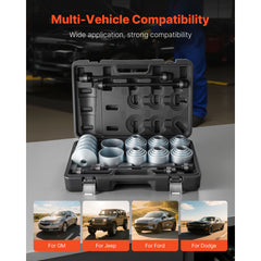 Pull and Press Sleeve Kit, 36 PCS, Steel Bush Removal Insertion Sleeve Tools with Carrying Case, Compatible with LCV and HGV Engines, for Removing and Installing Bushings, Bearings, and Seals