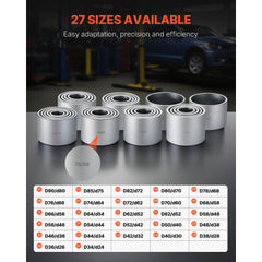Pull and Press Sleeve Kit, 36 PCS, Steel Bush Removal Insertion Sleeve Tools with Carrying Case, Compatible with LCV and HGV Engines, for Removing and Installing Bushings, Bearings, and Seals